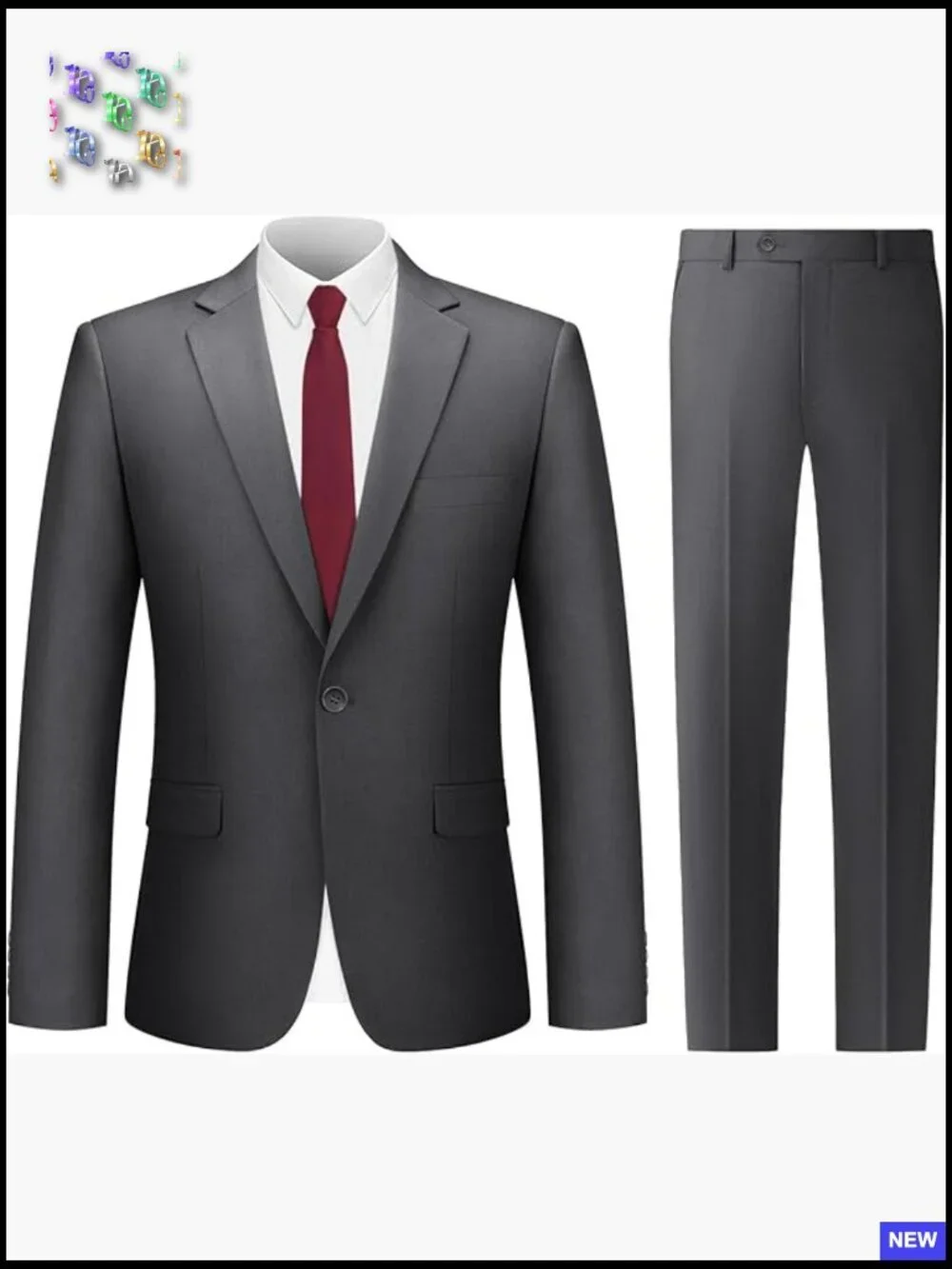 Slim Fit Tuxedo Suit Set Classic Elegant Wedding Business Prom Formal